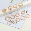 13 Stück Set Ring, personalisierte hohle Blumenblatt Geometrisch Gold Set Ring Großhandel